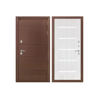 Входная дверь с терморазрывом Лабиринт Термо Лайт 01 - Сандал белый, стекло белое