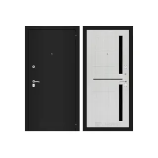 Входная дверь Labirint Classic шагрень черная 02 - Сандал белый