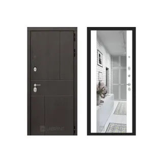 Входная металлическая дверь Labirint Urban Макси Белый софт зеркало