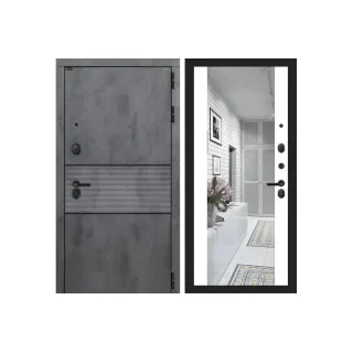 Входная металлическая дверь Лабиринт INFINITY с Зеркалом Максимум - Белый софт